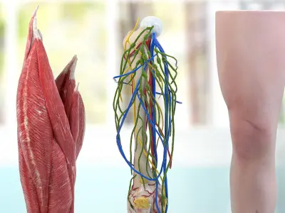 Knee Human Anatomy Rigged for Maya 3D model