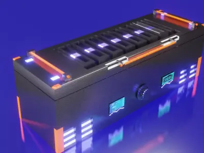 Sci-fi box Low-poly 3D model 5