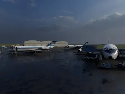  1960s Fleet DC 8 DC9 and Lockheed-188 ELECTRA 3D model