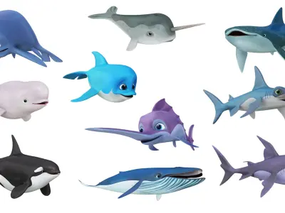  Mega Cartoon Sea Creatures 40 in 1 Collection 