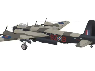 Stirling jet Low-poly 3D model