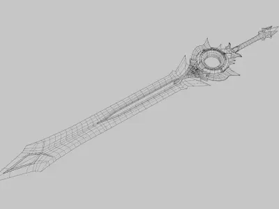 Light Demon Great Sword - Anime Sword Low Poly 3d model Low-poly 3D model
