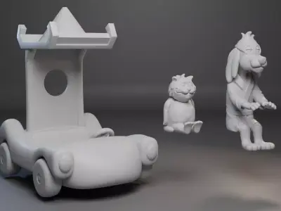 Hong Kong Phooey and Spot - 1974 Cartoon 3D print model