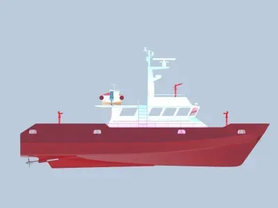 Firefighting boat 20m 3D model
