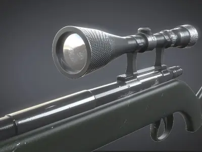 Stylized Sniper Rifle 3D model