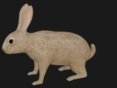 Rabbit hare bunny low poly rigged Low-poly 3D model