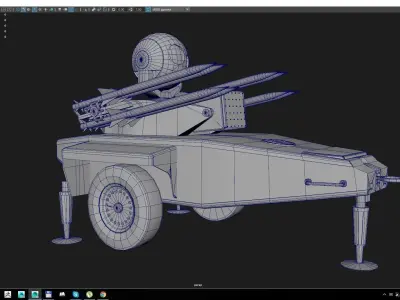 Air Defence Missile Low-poly 3D model