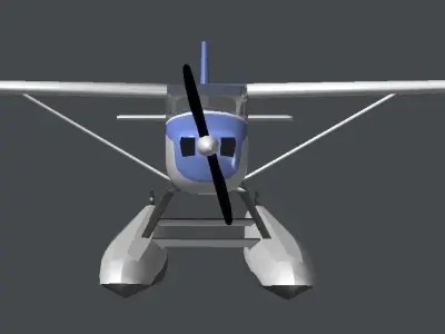 Seaplane plane Low-poly 3D model
