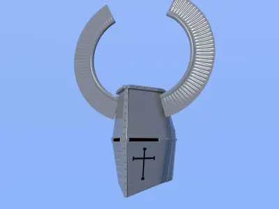 Teutonic Knight Helmet Low-poly 3D model