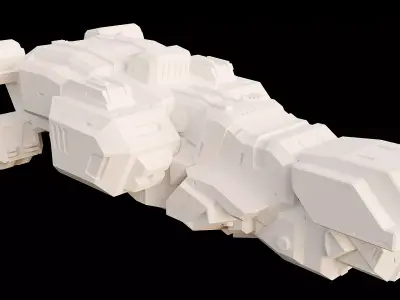 Transport Spaceship Low-poly 3D model