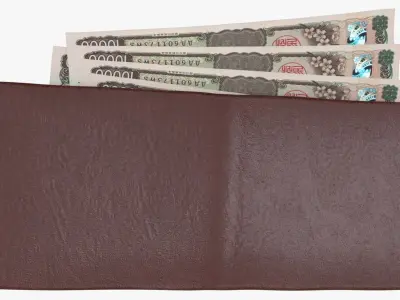 Japan 1000 Yen Wallet Money Purse 3D model