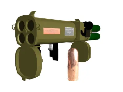3D Rocket Launcher RIgged Low-poly 3D model
