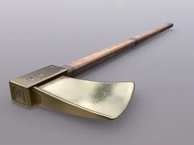 Axe - Gold Low-poly 3D model