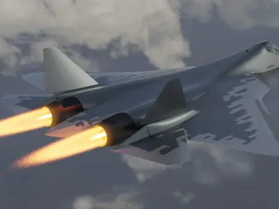 Sukhoi SU-57 5th gen figther jet PAK-FA T50 3D model