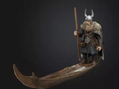 Viking Canoeing 3D print model
