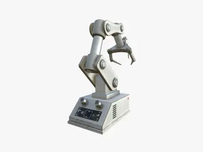 Robotic Hand A05 White - Machinery Industrial Design Low-poly 3D model
