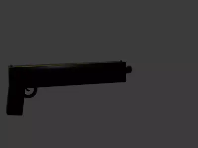 pistol Low-poly 3D model 6