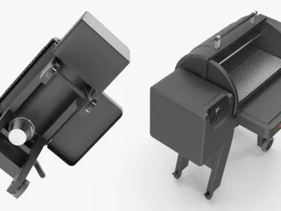  Blackstone 2258 BBQ Smoker Grill with Air Fryer Black 