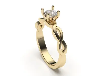 solitaire with ring sizes  8 part S116 3D print model