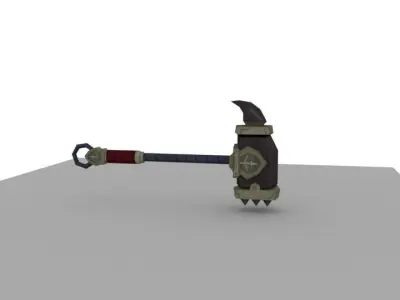 Hand Painted Low Poly Poppy Hammer Free low-poly 3D model