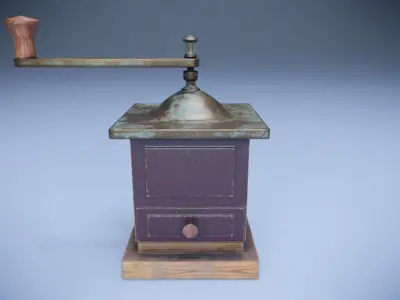 Old Coffee Grinder Low-poly 3D model