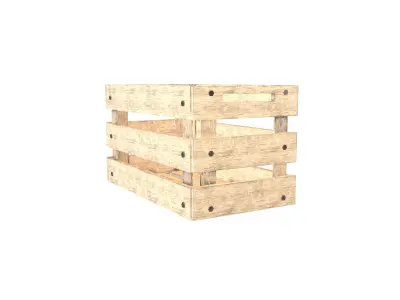 Empty Wooden Crates v2 002 Low-poly 3D model