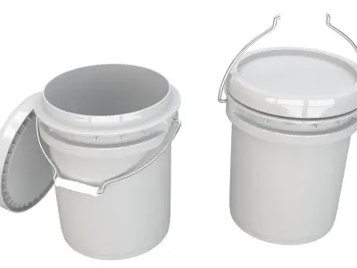 Food Grade 5l Plastic Bucket Purple Gary 3D model