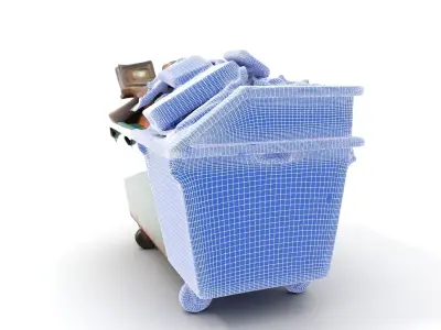 Industrial Dumpster with Debris Model Pack Low-poly 3D model