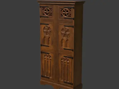 Medieval Gothic Wardrobe 3D model