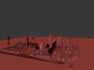 Wind power station - inside the power plant 3D model