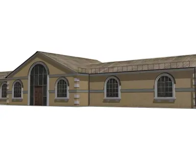 railway station Low-poly 3D model