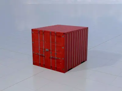 Storage container traffic red 6ft Low-poly 3D model