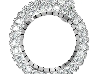 Antique Cat Face Diamond Ring for Women 3D print model