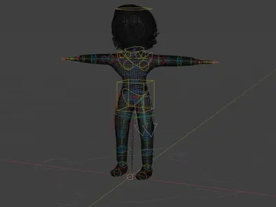 Stylized 3D Woman Character Rigged Facial Shape Key Animation Low-poly 3D model