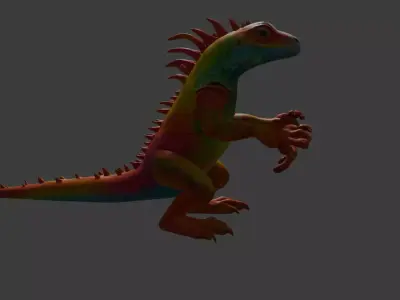 Rainbow Iguana 3D model