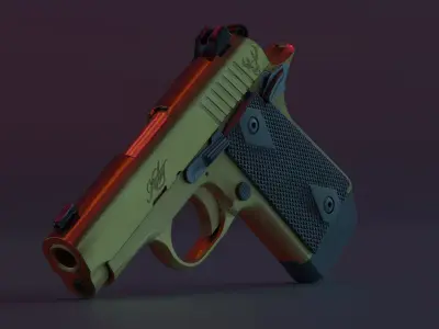 Kimber 9 pistol Full Set Low-poly 3D model