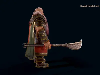 Dwarf glaive Low-poly 3D model