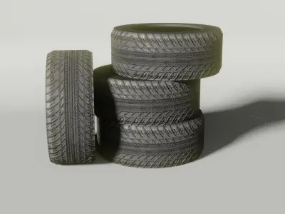 Tire PBR set of tires Low-poly 3D model