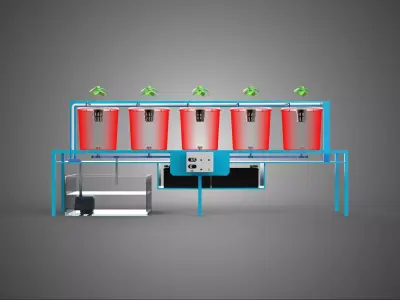 IOT CONTROLLED HYDROPONIC WATER NUTRIENT DELIVERY DUTCH BUCKET 3D model