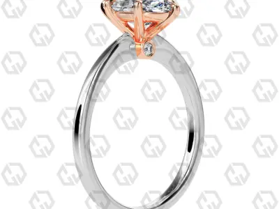 Ring 155 Marquise shape with hidden signature diamond both side 3D print model