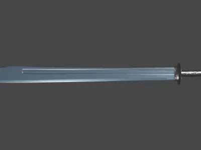 Grossmesser sword with Khora handle Low-poly 3D model