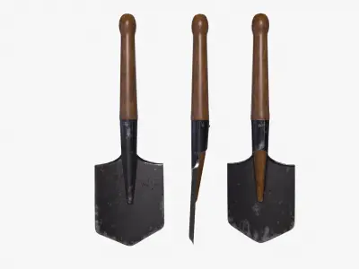 Short shovel Low-poly 3D model