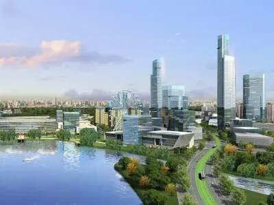 3Dmax fashion city commercial square building 206 3D model