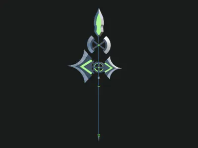 Fantasy Spear 01 Glow Weapon with PBR Unity UE Textures Low-poly 3D model