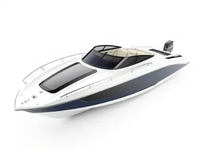 Modern Speedboat with Chrome Accents model pack Low-poly 3D model