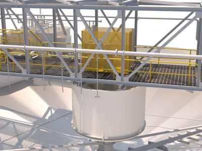 espesador circular metal structure 3D model