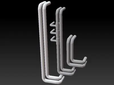 Industrial 3 Pipes  Low-poly 3D model Low-poly 3D model