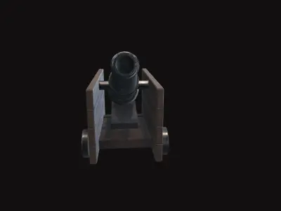 Medieval Cannon V03 New Low-poly 3D model