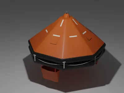 Inflatable liferaft 16 persons Free 3D model