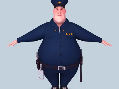 Cartoon Policeman 3D model